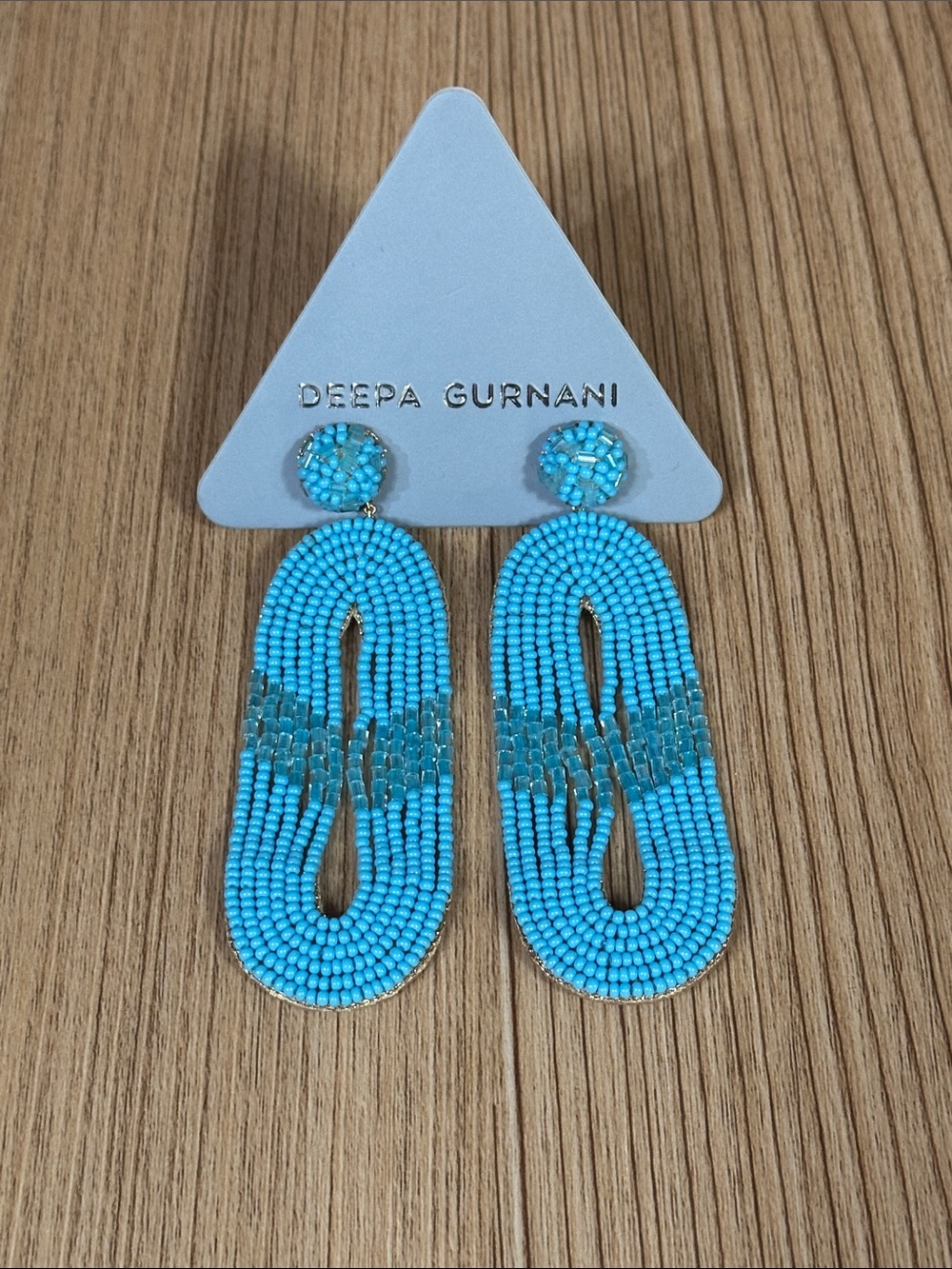 Deepa Gurnani Turquoise Beaded Drop Earrings